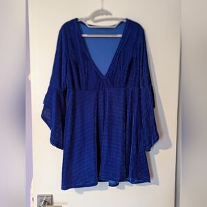 Blue Velvet Mini Dress size L